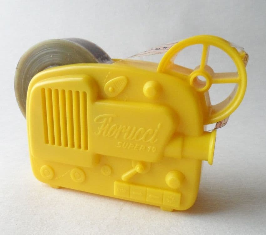 Vintage Italian Fiorucci Cine Film Projector Tape Dispenser Stiassi 70s Mid Century Design YELLOW