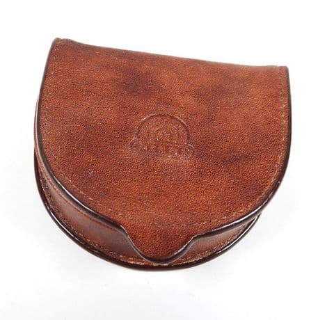 Vintage Italian Giudi Leather Folding Coin Purse Change Money Wallet Notes Brown Quality