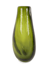 Vintage Italian Heavy Cased Art Glass Olive Green Vase Murano Sommerso Not Signed Flavio Poli Style