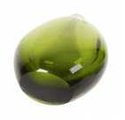Vintage Italian Heavy Cased Art Glass Olive Green Vase Murano Sommerso Not Signed Flavio Poli Style
