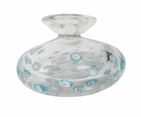 Vintage Italian Murano Art Glass Squat Vase Star & Flower Cane Murrine AVEM Circa 1950s