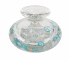 Vintage Italian Murano Art Glass Squat Vase Star & Flower Cane Murrine AVEM Circa 1950s