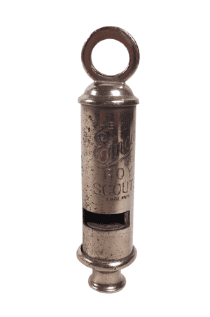 Vintage J Hudson & Co The Emca Boy Scouts Be Prepared Whistle Made in England GSW Scouting