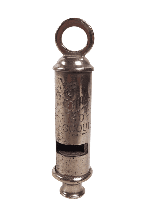 Vintage J Hudson & Co The Emca Boy Scouts Be Prepared Whistle Made in England GSW Scouting