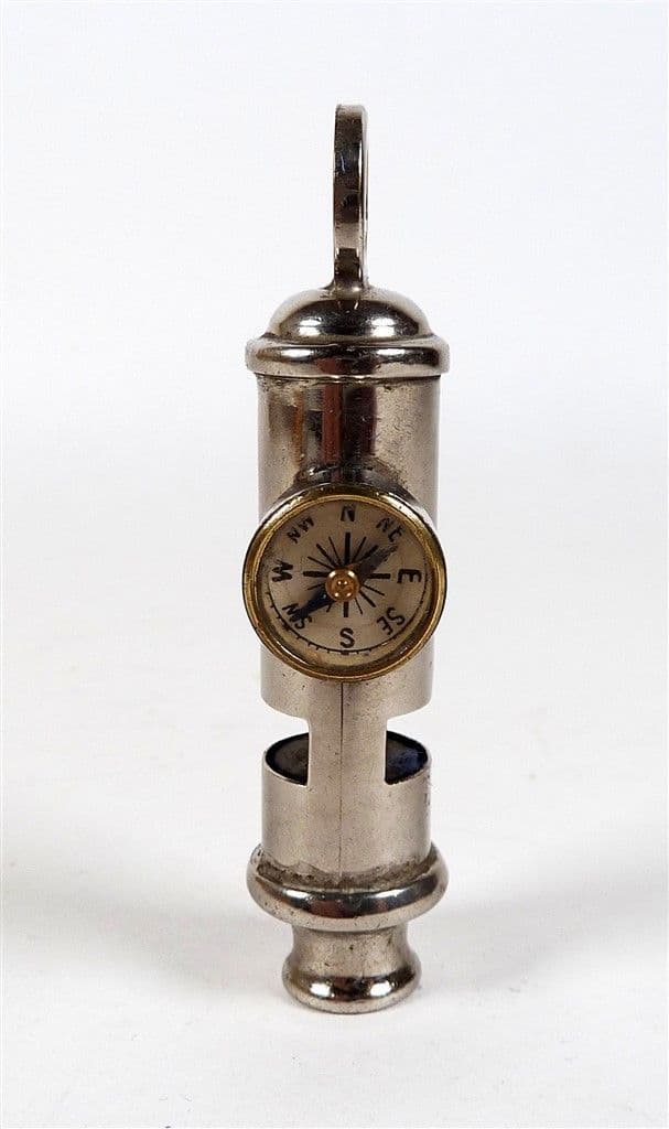 Vintage J Hudson The Emca Boy Scouts Compass Whistle Made in England GSW 3" Scouting