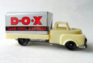 Vintage Japanese Friction Driven Toy Delivery Truck Model Japan D O X DOX Daxie Ohio Express 1950s