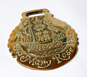 Vintage John Ellis of Market Rasen Mary Rose 1545-1982 Horse Brass Seal Stamped Nautical Maritime