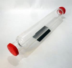 Vintage Kitchen Baking J A Jobling Ltd Crown Pyrex Glass Rolling Pin Red Stoppers 1950s 1960s