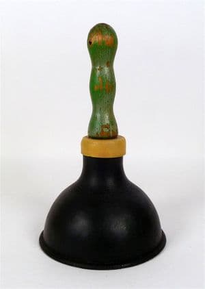 Vintage Kitchen Bathroom Short Handled Sink Rubber Plunger 1930s Wooden Handle Prop Display