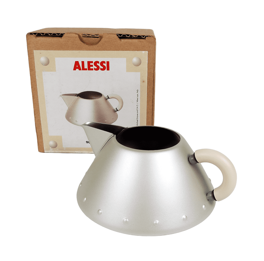 Vintage Kitchen Boxed Alessi Michael Graves 9096 GD Gold 18/10 Stainless Steel Creamer Jug