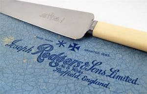 Vintage Kitchen Boxed Joseph Rodgers Sheffield Stainless Steel Pie Tart Knife Server Fruit Box Cake