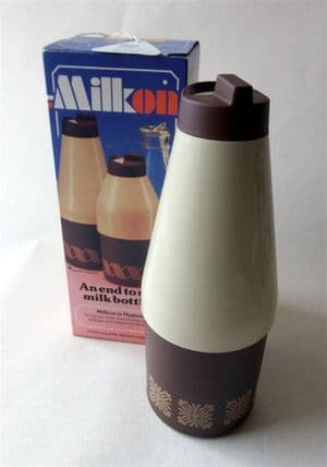 Vintage Kitchen Boxed Patent MilkOn Rotherham Glass Milk Bottle Cover CoID Design Centre London