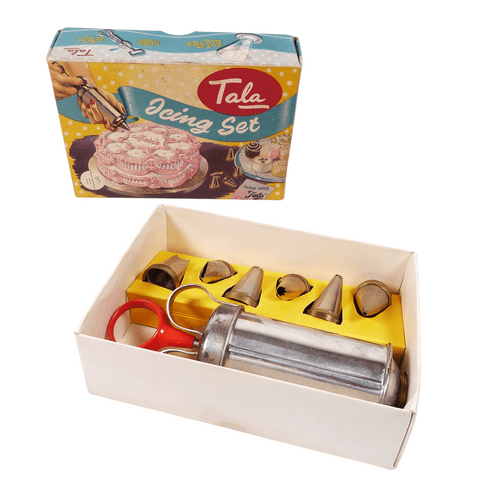 Vintage Kitchen Boxed Tala Icing Set No 1705 1950s Syringe 6 Tubes Nozzles Instruction Leaflet