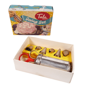 Vintage Kitchen Boxed Tala Icing Set No 1705 1950s Syringe 6 Tubes Nozzles Instruction Leaflet