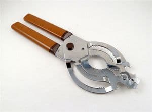 Vintage Kitchen Brabanta Holland Universal Bottle Jar Lid Opener Remover 1970s Brown Handles Chrome