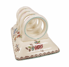 Vintage Kitchen Copeland & Sons Spode Audley Royal Jasmine Ceramic Toast Rack 4 Slice 1950s Letter