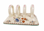 Vintage Kitchen Copeland & Sons Spode Audley Royal Jasmine Ceramic Toast Rack 4 Slice 1950s Letter