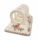 Vintage Kitchen Copeland & Sons Spode Audley Royal Jasmine Ceramic Toast Rack 4 Slice 1950s Letter
