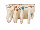 Vintage Kitchen Copeland & Sons Spode Audley Royal Jasmine Ceramic Toast Rack 4 Slice 1950s Letter