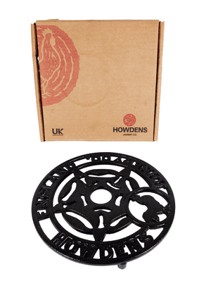 Vintage Kitchen Howdens Joinery Co Yorkshire Cast Iron Trivet Tea Pot Stand Armley UK English Rose