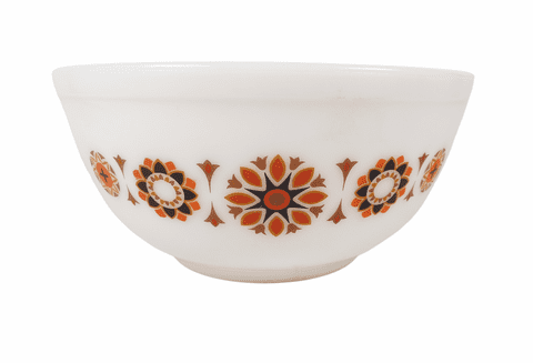 Vintage Kitchen JAJ J A Jobling Sunderland 8.75" Pyrex Mixing Bowl No Handles Toldeo Pattern #183
