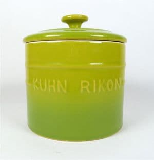 Vintage Kitchen Kuhn Rikon Switzerland Green Pottery Storage Jar Canister Tea Coffee Sugar Etc