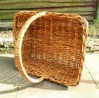 Vintage Kitchen Large Handmade Tradesman Shop Delivery Wicker Basket Butcher Baker Florist Deli Log