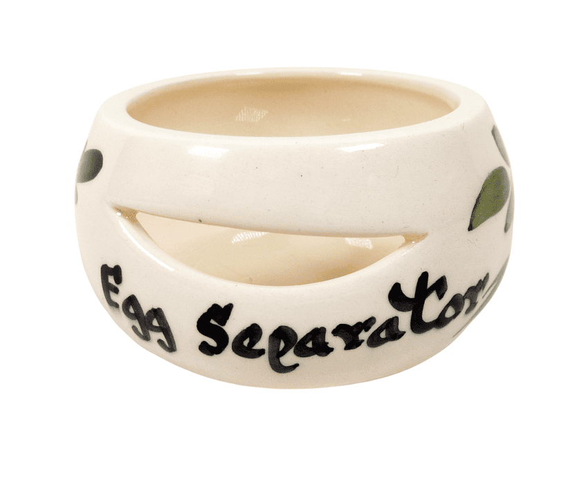 Vintage Kitchen Mid Century Toni Raymond Pottery Egg Separator Circa 1960s Hand Painted Flowers