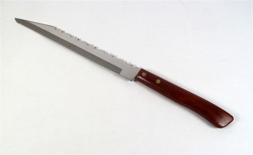 Vintage Kitchen Serrated Bread Knife Richardson Sheffield England Stainless Steel Wooden Wood Handle