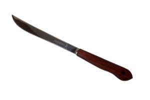 Vintage Kitchen Serrated Valiant Knife Priestley Moore Sheffield Stainless Steel Wooden Wood Handle