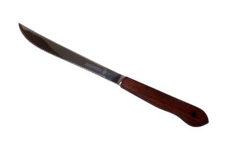 Vintage Kitchen Serrated Valiant Knife Priestley Moore Sheffield Stainless Steel Wooden Wood Handle