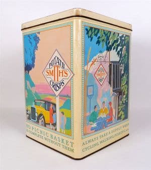 Vintage Kitchen Storage Smiths Potato Crisps Tin Container Snacks Advertising Display Walkers