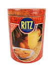 Vintage Kitchen Storage Tin Nabisco Ritz Crackers Red Roses 1970s Scarce Design Pictorial Caddy