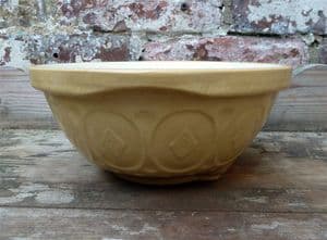 Vintage Kitchen T G Green Church Gresley England Patterned Mixing Bowl 1930s GripStand Patent 491517