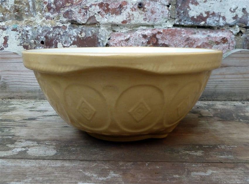 Vintage Kitchen T G Green Church Gresley England Patterned Mixing Bowl 1930s GripStand Patent 491517