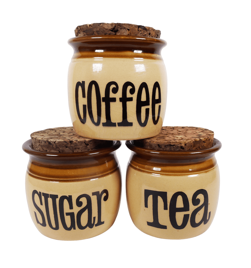 Vintage Kitchen T G Green Church Gresley Pottery Granville Coffee Tea Sugar Storage Jar Canister