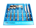 Vintage Kitchen Tableware Cutlery Boxed Viners Sheffield Chelsea Steel 7 Piece Place Set 1960/70s
