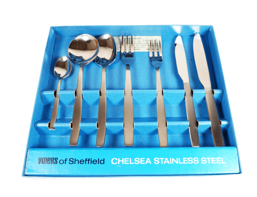 Vintage Kitchen Tableware Cutlery Boxed Viners Sheffield Chelsea Steel ...
