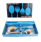 Vintage Kitchen Tableware Cutlery Boxed Viners Sheffield Chelsea Steel Salad Servers 1960/70s