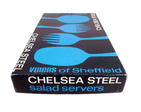 Vintage Kitchen Tableware Cutlery Boxed Viners Sheffield Chelsea Steel Salad Servers 1960/70s