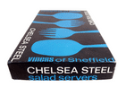 Vintage Kitchen Tableware Cutlery Boxed Viners Sheffield Chelsea Steel Salad Servers 1960/70s