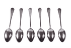 Vintage Kitchen Tableware Cutlery Six Boxed 6 Small Perfect Stainless Steel Tea Spoons 1950s