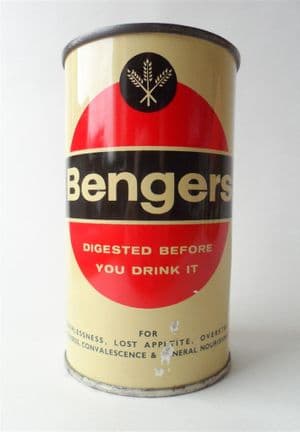 Vintage Kitchen Tin Bengers Powder Food Drink Fisons Pharmaceutical Loughborough England 1960s Original Contents Health Medical