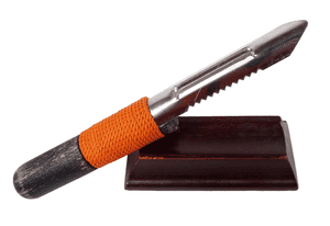 Vintage Kitchen Tool Utensil Stainless Steel Potato Vegetable Peeler 1960s Whipped Wood Handle