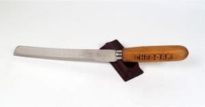 Vintage Kitchen Utensil Carved Wood Handled Bread Stainless Steel Knife 1950s Cheddar Somerset