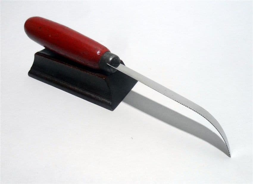 Vintage Kitchen Utensil Red Wood Wooden Handled Stainless Grapefruit Knife 1930s Sheffield England