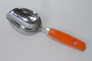 Vintage Kitchen Utensil Tool 1/4 Cup Measure Scoop England 1960s Food Grain Flour Orange Handle