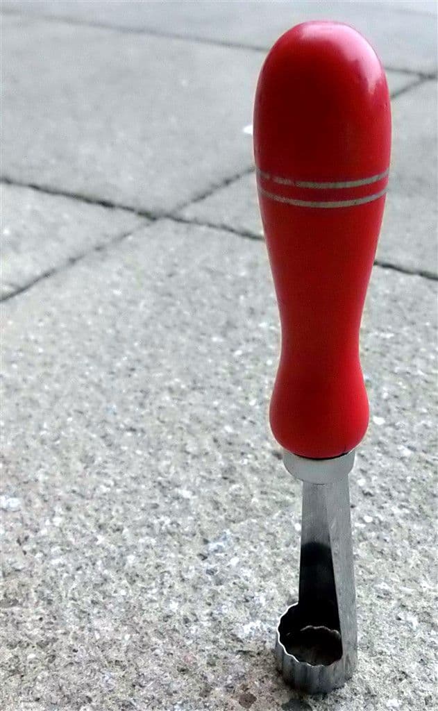 Vintage Kitchen Utensil Tool Nutbrown Blackpool Butter Pat Maker Apple Corer England Made 1950s Red