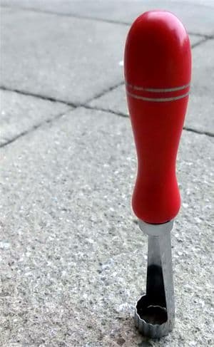 Vintage Kitchen Utensil Tool Nutbrown Blackpool Butter Pat Maker Apple Corer England Made 1950s Red