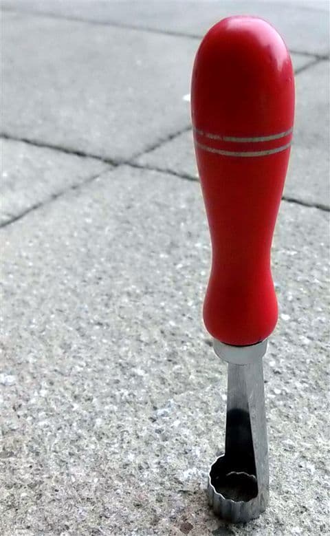 Vintage Kitchen Utensil Tool Nutbrown Blackpool Butter Pat Maker Apple Corer England Made 1950s Red